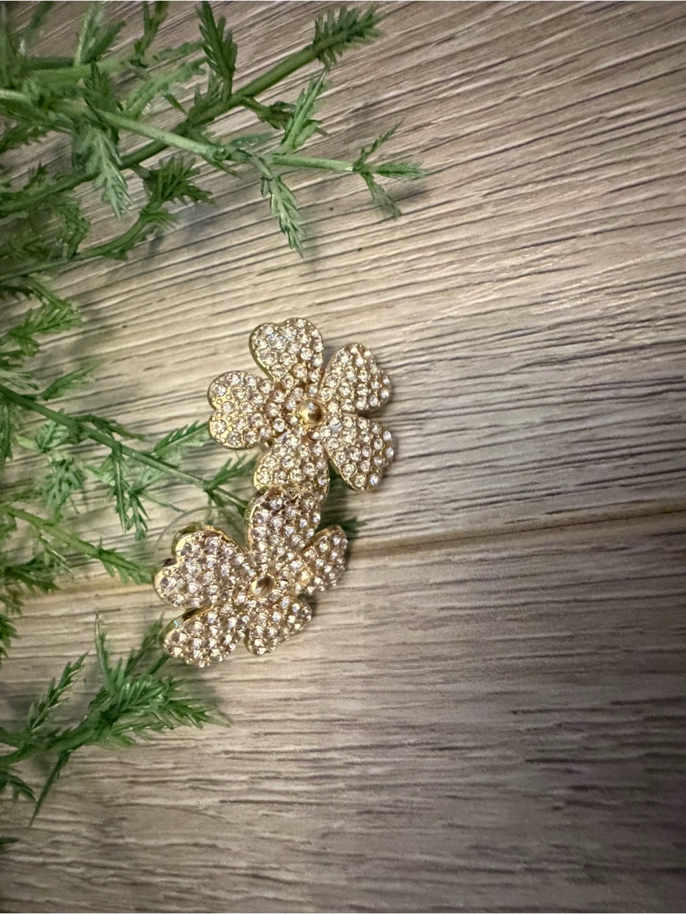 Gold Crystal Flower Stud Earrings - Elegant Floral Jewelry